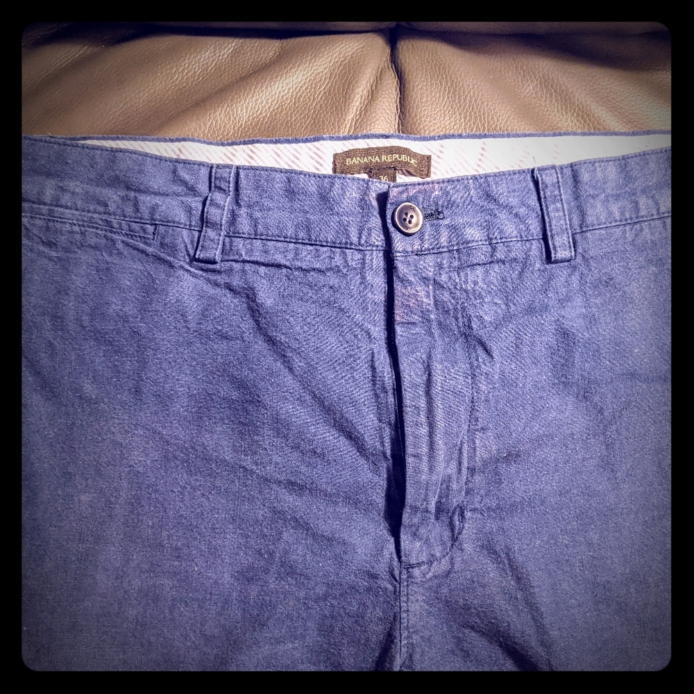 Bana Republic Chambray Shorts - Navy - 36